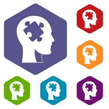 Bulmaca simgeler kümesi altıgen ile baş