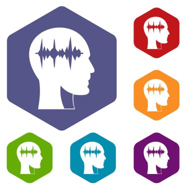 Altıgen ses dalgası Icons set