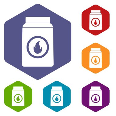 Altıgen set kibrit kutusu simgeleri