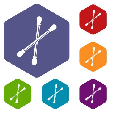 Pamuk tomurcukları simgeler kümesi altıgen