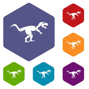 Tyrannosaur'u dinozor Icons altıgen set