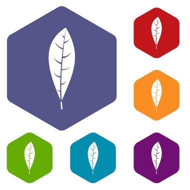 Altıgen yaprak Icons set