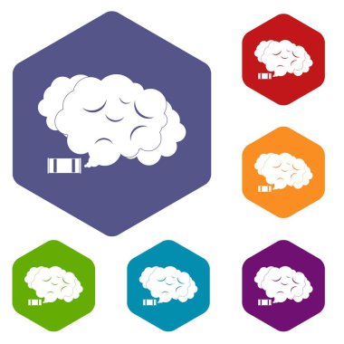 Altıgen göz yaşartıcı gaz Icons set