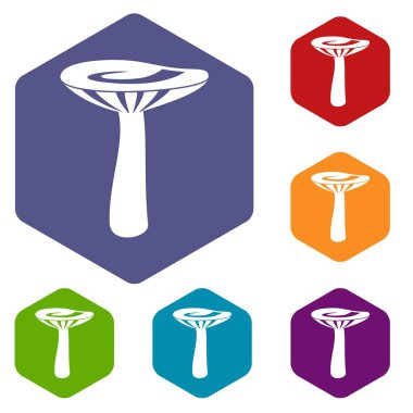 Altıgen mantar Icons set