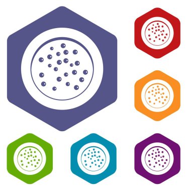 Karabiber üzerinde bir plaka simgeler kümesi altıgen