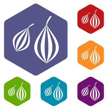 Altıgen Trachyspermum annem Icons set