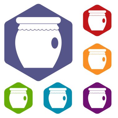 Altıgen tatlım banka Icons set