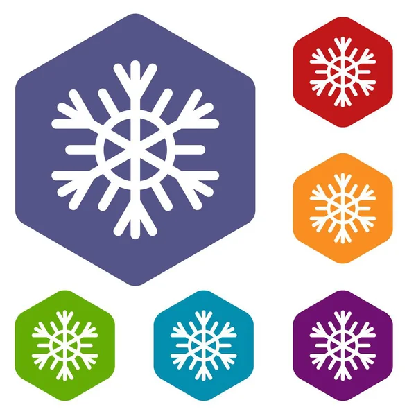 Altıgen kar tanesi Icons set