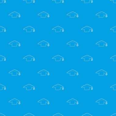 Mezuniyet kap desen vektör kesintisiz mavi