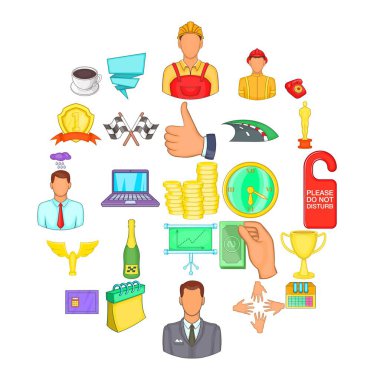 Yönetişim Icons set, karikatür tarzı