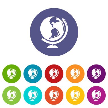 Küre simgeler vektör renk ayarla