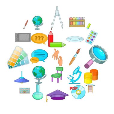 Öğreti Icons set, karikatür tarzı