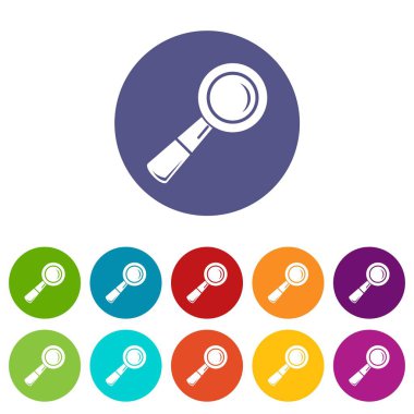 Okul Büyüteç simgeler vektör renk ayarla