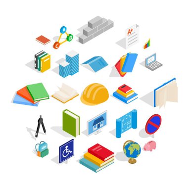 Doktrin Icons set, izometrik stili