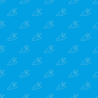 Hasır şapka desen vektör kesintisiz mavi