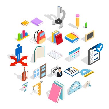 Çalışmalar Icons set, izometrik stili