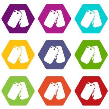 9 vektör Paintball spor rozet Icons set