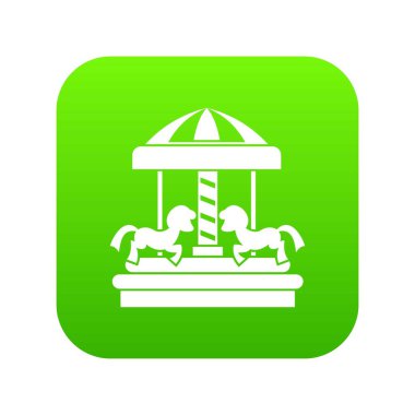 Carousel atları simgesi dijital yeşil ile