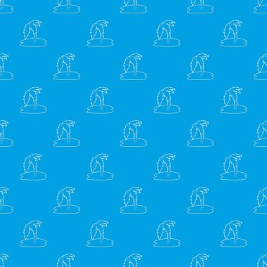 Palmiye ağacı desen vektör kesintisiz mavi