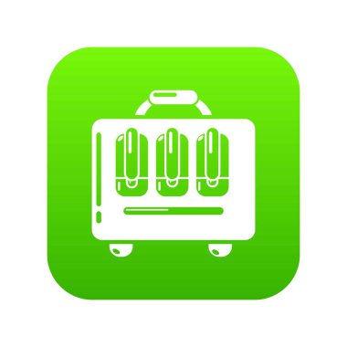 Seyahat çanta tasarım simgesi, basit siyah stil