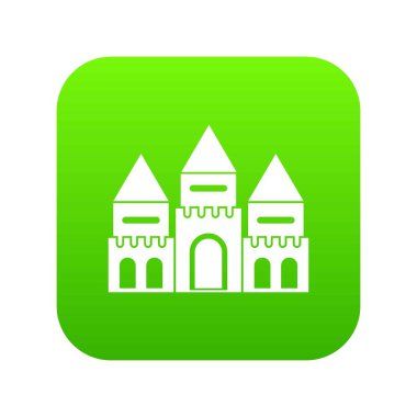 Çocuk evi Kalesi simgesi dijital yeşil