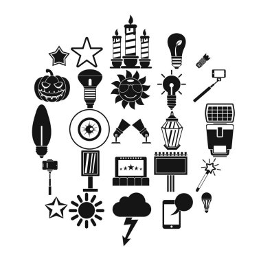 Patlama Icons set, basit tarzı