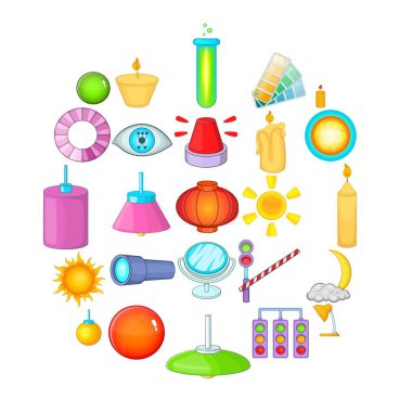 Icons set aydınlatma, karikatür tarzı