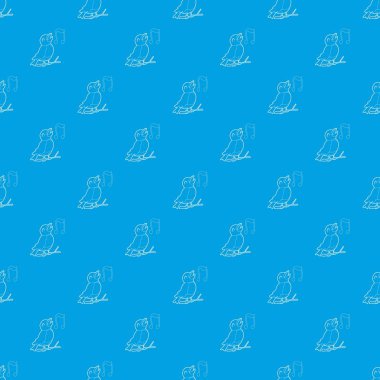 Kuş ötüşü desen vektör kesintisiz mavi