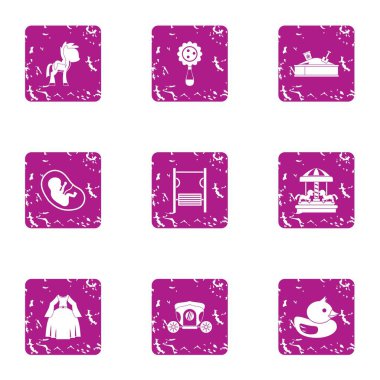 İnfantil time simgeler kümesi, grunge tarzı