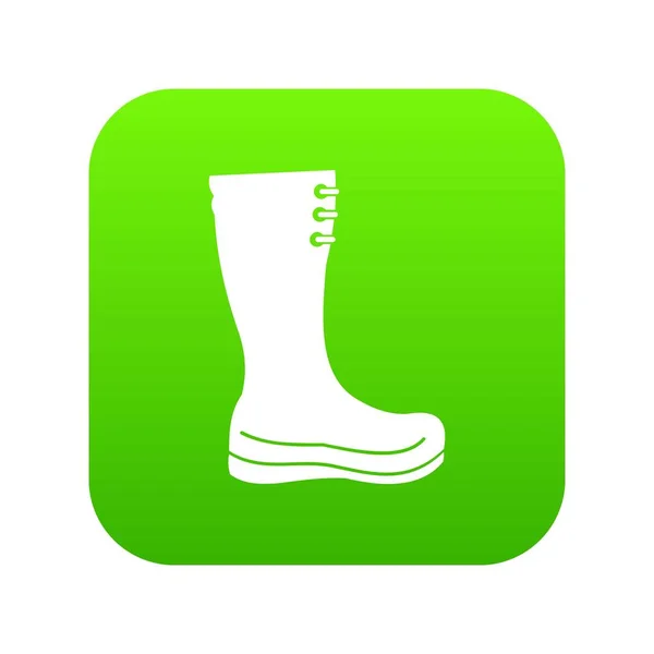 Gumové boty ikonu digitální zelená — Stockový vektor