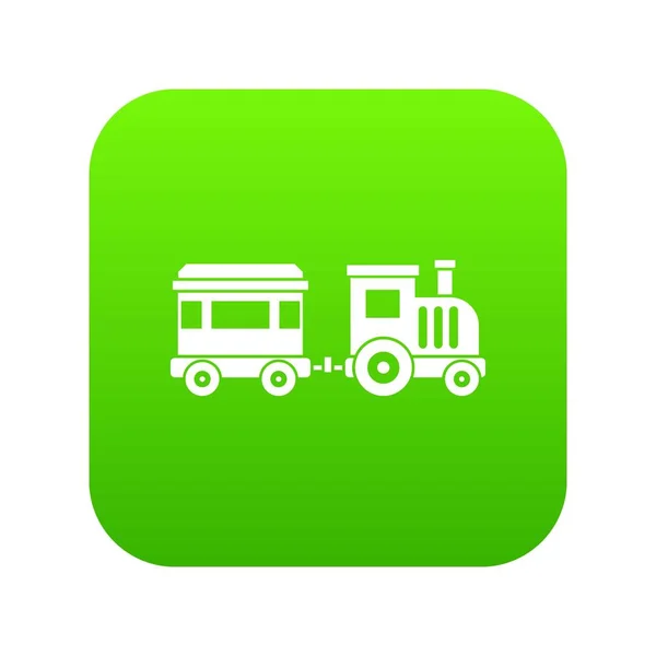 Zabawka kolejowego ikona cyfrowego zielony — Wektor stockowy