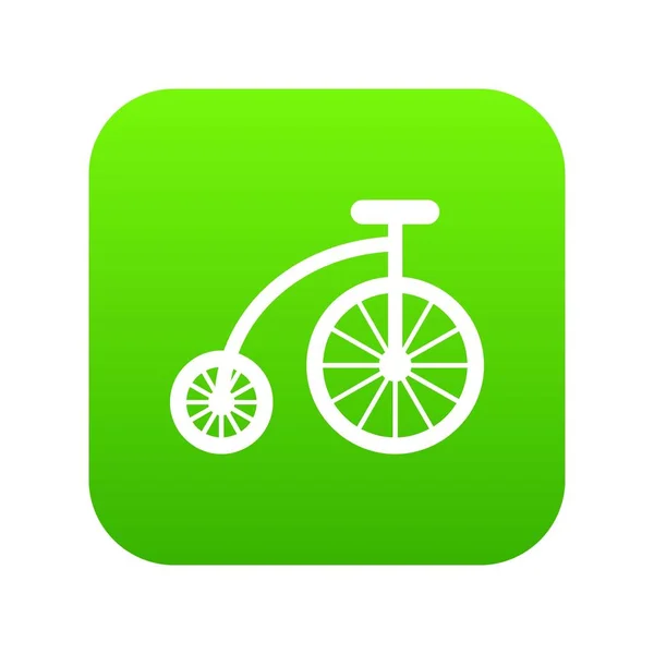 Children bicycle icon digital green — Stock Vector