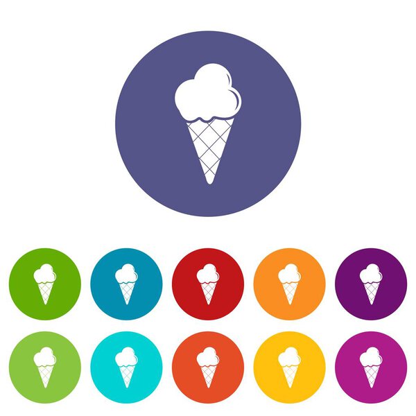 Cold ice cream icons set vector color