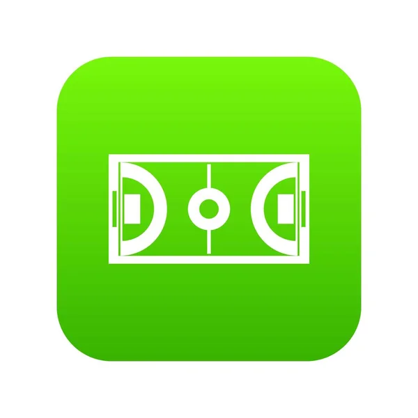 Futsal of indoor voetbal veld pictogram digitale groen — Stockvector