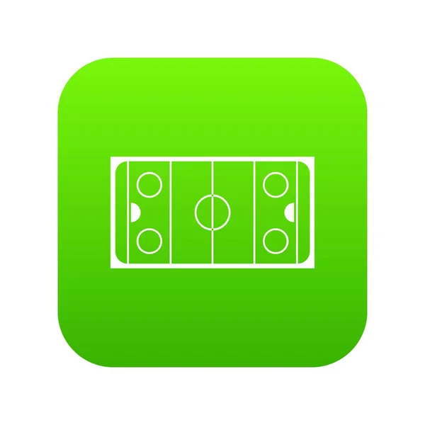 Ice hockey rink icon digital green — Stock Vector