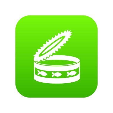 Konserve kedi simgesi dijital yeşil