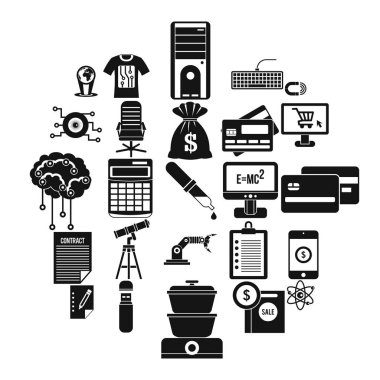 İpotek Icons set, basit tarzı