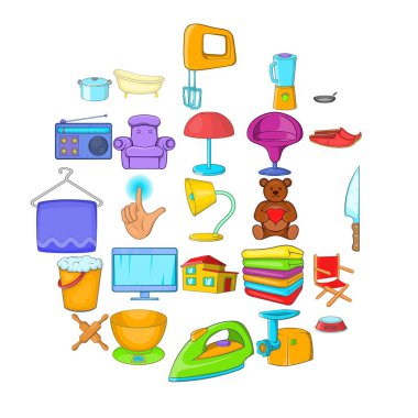 Asayişi Icons set, karikatür tarzı