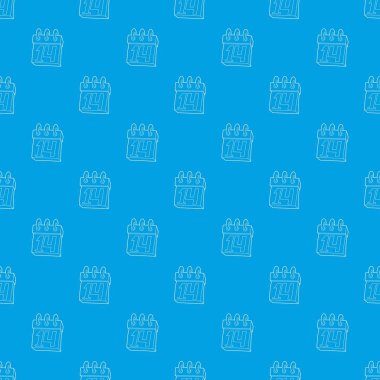 Takvim 14 Şubat desen vektör kesintisiz mavi