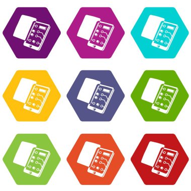 9 vektör değiştirme ekran smartphone Icons set