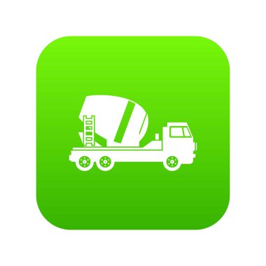 Beton Mikser Kamyon simgesi dijital yeşil