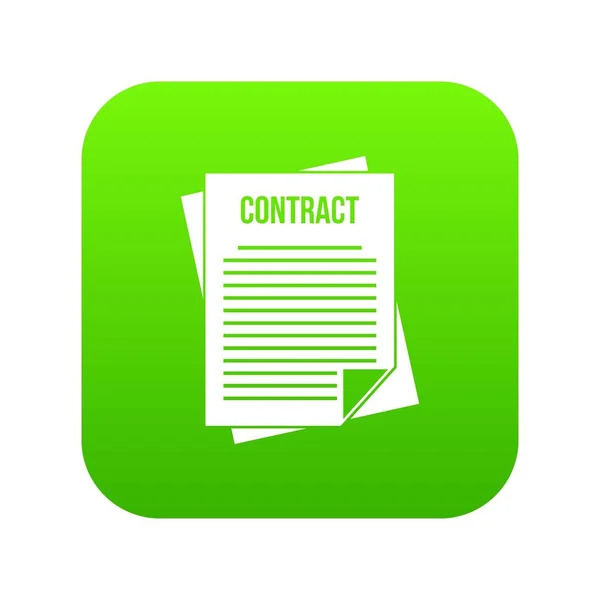 Kontraktet ikonen digital green — Stock vektor