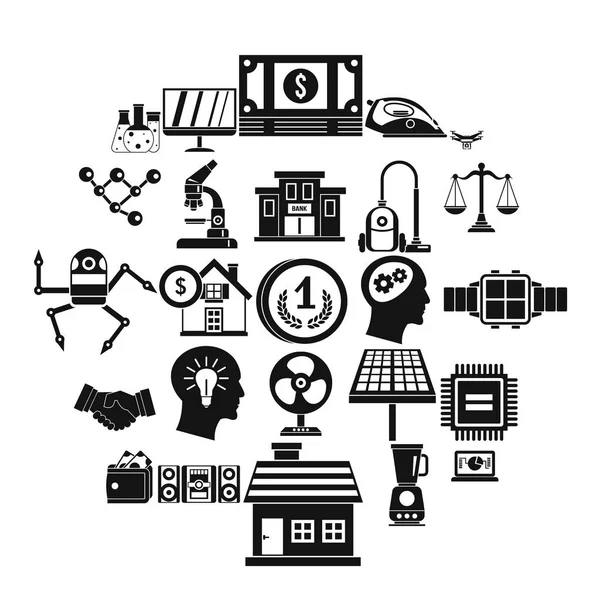 Konaklama Icons set, basit tarzı