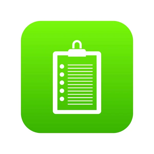 Yapılacaklar listesi simgesini dijital yeşil — Stok Vektör