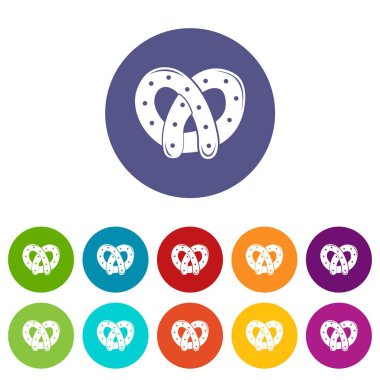 Tuzlu kraker simgeler vektör renk ayarla