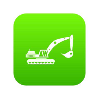 Ekskavatör simgesi dijital yeşil