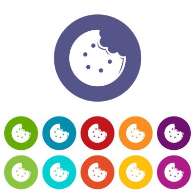 Bisküvi simgeler kümesi vektör renk ısırmak