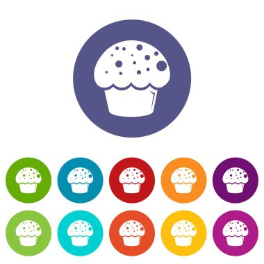 Sır cupcake simgeler kümesi vektör renk