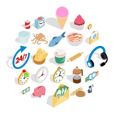Tedavi Icons set, izometrik stili