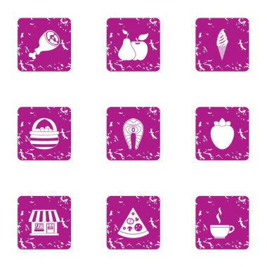 Et yemek simgeler kümesi, grunge tarzı